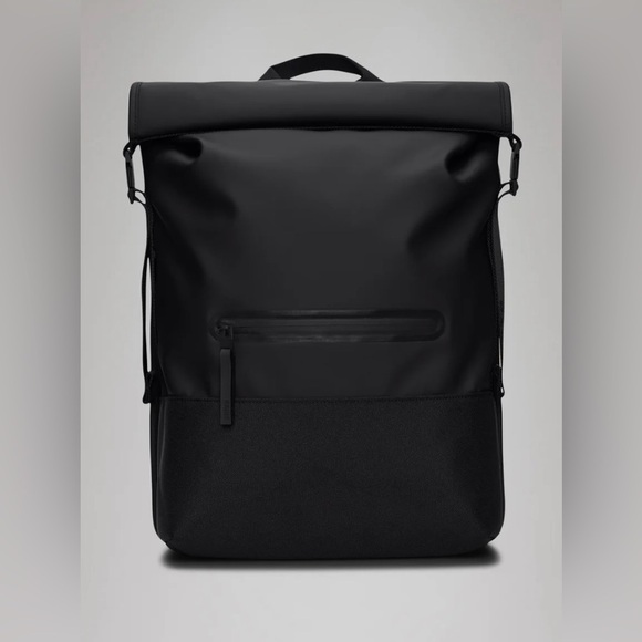 Rains Trail Rolltop Backpack in Waves (Blue & Black) NWT - Picture 3 of 9